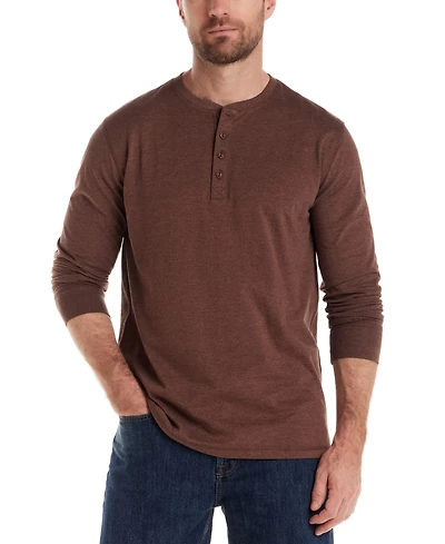 Weatherproof Vintage Men's Long-Sleeve Jersey Henley Shirt