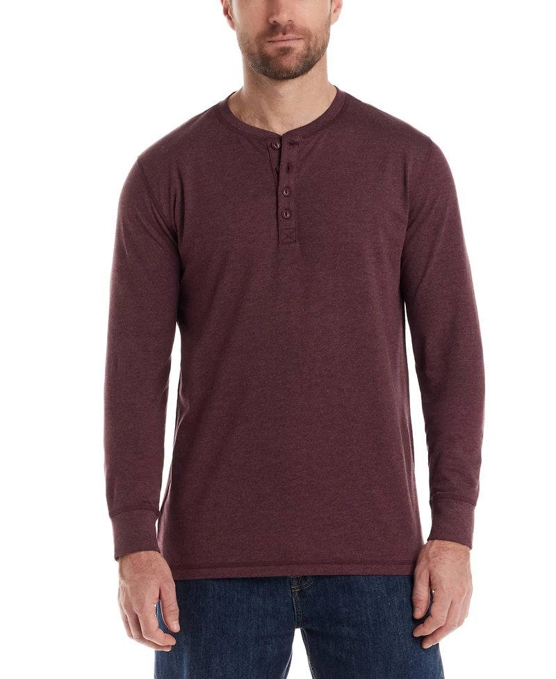 Weatherproof Vintage Men's Long-Sleeve Jersey Henley Shirt