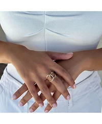 Adornia Fine 14k Gold Vermeil .925 Sterling Silver Cz Tall Infinity Ring