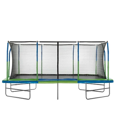 Plexalife - Mega 10' X 17' Gymnastics Style, Rectangular Trampoline Set with Premium Top-Ring Enclosure System