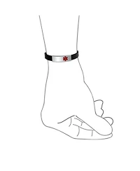 Bling Jewelry Waterproof Black Silicone Medical Id Bracelet - Trim-to-Fit Steel 8.5"