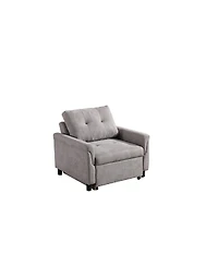 Homlux 35"W Gray Woven Convertible Armchair