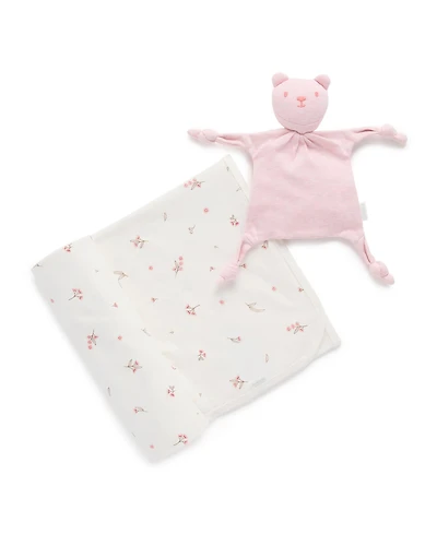 Purebaby Baby Girl Stretch Swaddle & Comforter Gift Pack