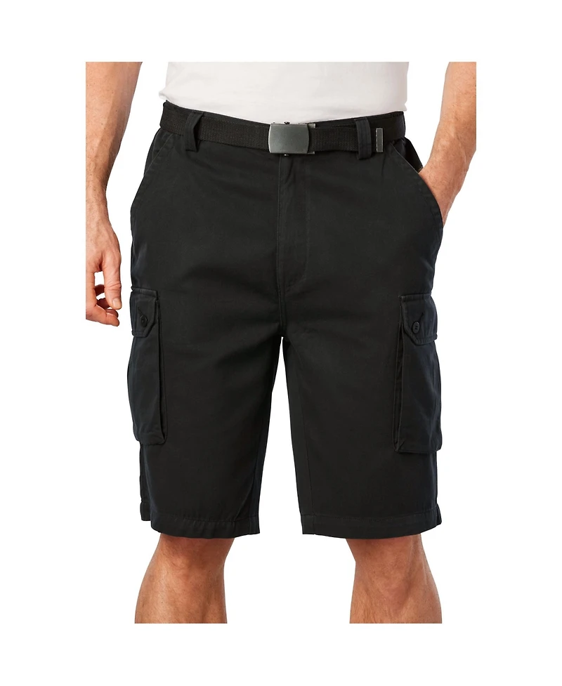 KingSize Tall 12" Side Elastic Cargo Short With Twill Belt