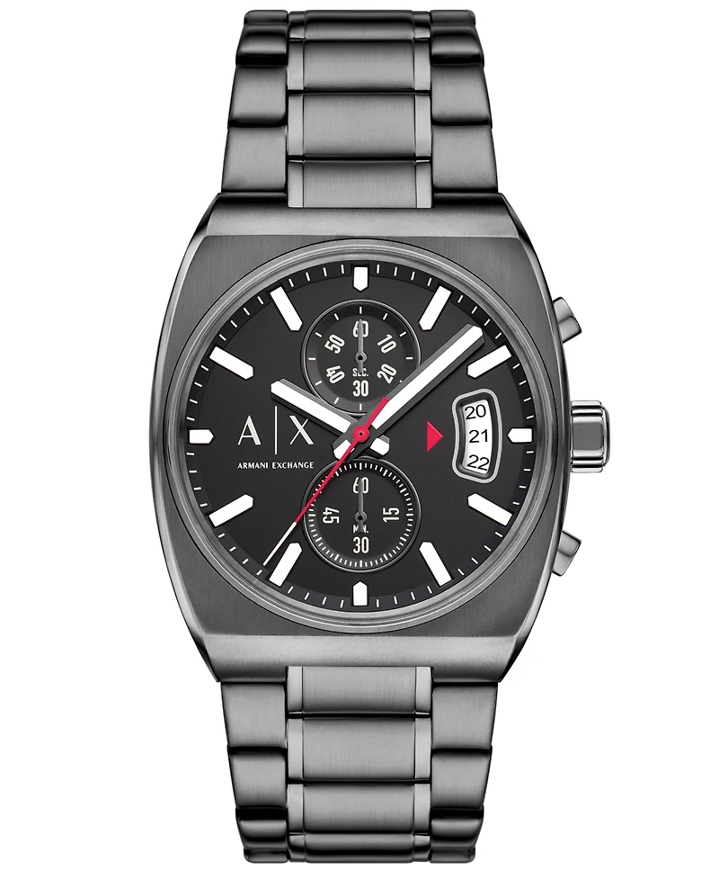 A|X Armani Exchange Men's Quartz Chronograph Gunmetal Stainless Steel Watch, 40mm