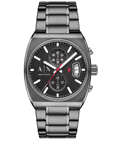 A|X Armani Exchange Men's Quartz Chronograph Gunmetal Stainless Steel Watch, 40mm