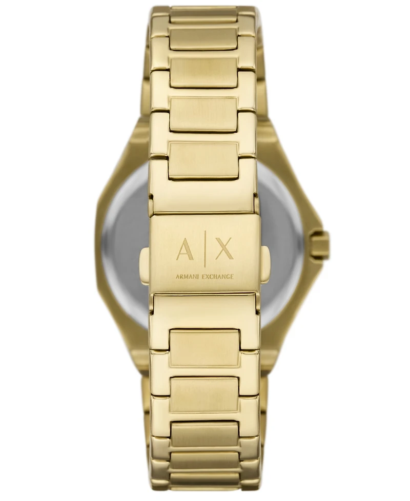 A|X Armani Exchange Women's Quartz Three-Hand Gold Stainless Steel Watch, 34mm
