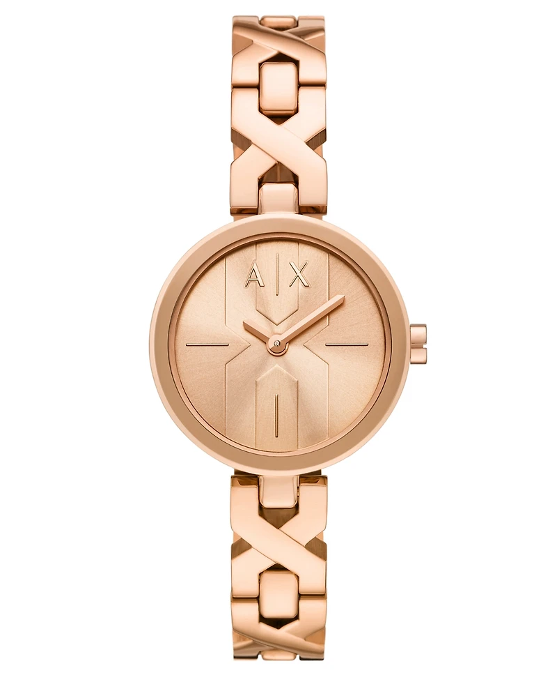 A|X Armani Exchange Women's Quartz Two-Hand Rose Gold Stainless Steel Watch, 32mm