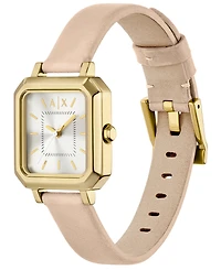 A|X Armani Exchange Women's Quartz Three-Hand Nude Leather Watch, 27mm