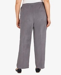 Alfred Dunner Plus Classic Corduroy Elastic Waist Short Length Pants