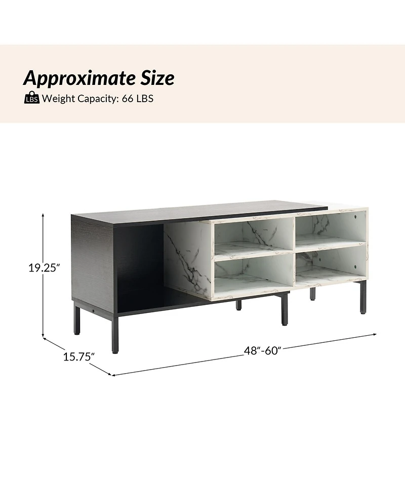 Mario Modern Expandable Tv Stand with Led Strip