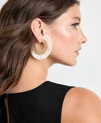 Gold-Tone Raffia Stone Hoop Earrings -Macy's Exclusive - On 34th | Alix Friedberg Capsule Collection