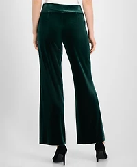 Anne Klein Women's Velvet High-Rise Pull-On Wide-Leg Pants