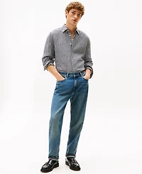 Tommy Hilfiger Men's 100% Linen Gingham Button Up Shirt