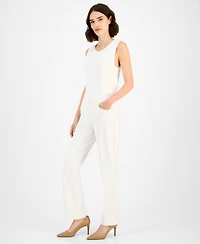 Anne Klein Petite Mid-Rise Fly-Front Bootcut Pants