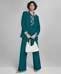 Calvin Klein Women's Heavy Open-Front Ruched-Sleeve Blazer