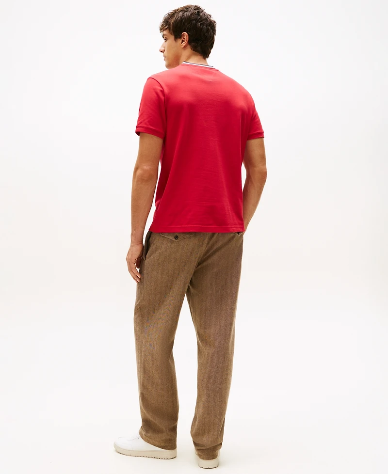 Tommy Hilfiger Men's Red, White & Blue Pique T-Shirt