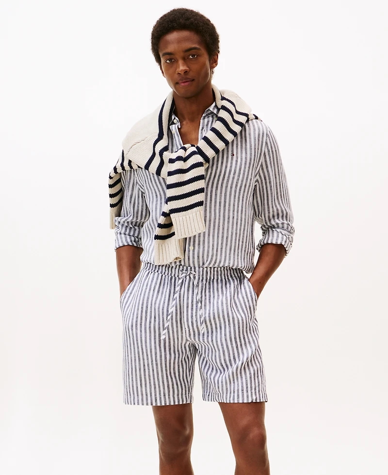 Tommy Hilfiger Men's Stripe Linen Shorts