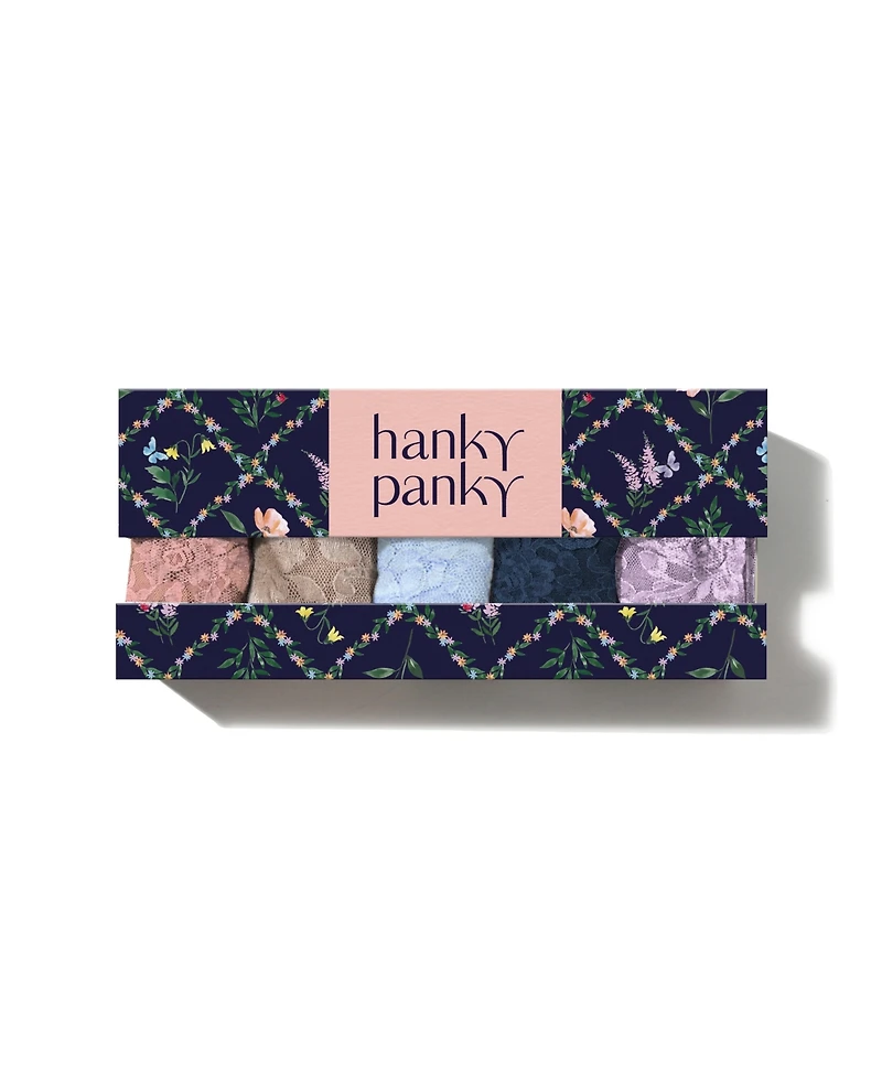 Hanky Panky Women's Signature Lace Low Rise Thong 5 Pack Panty