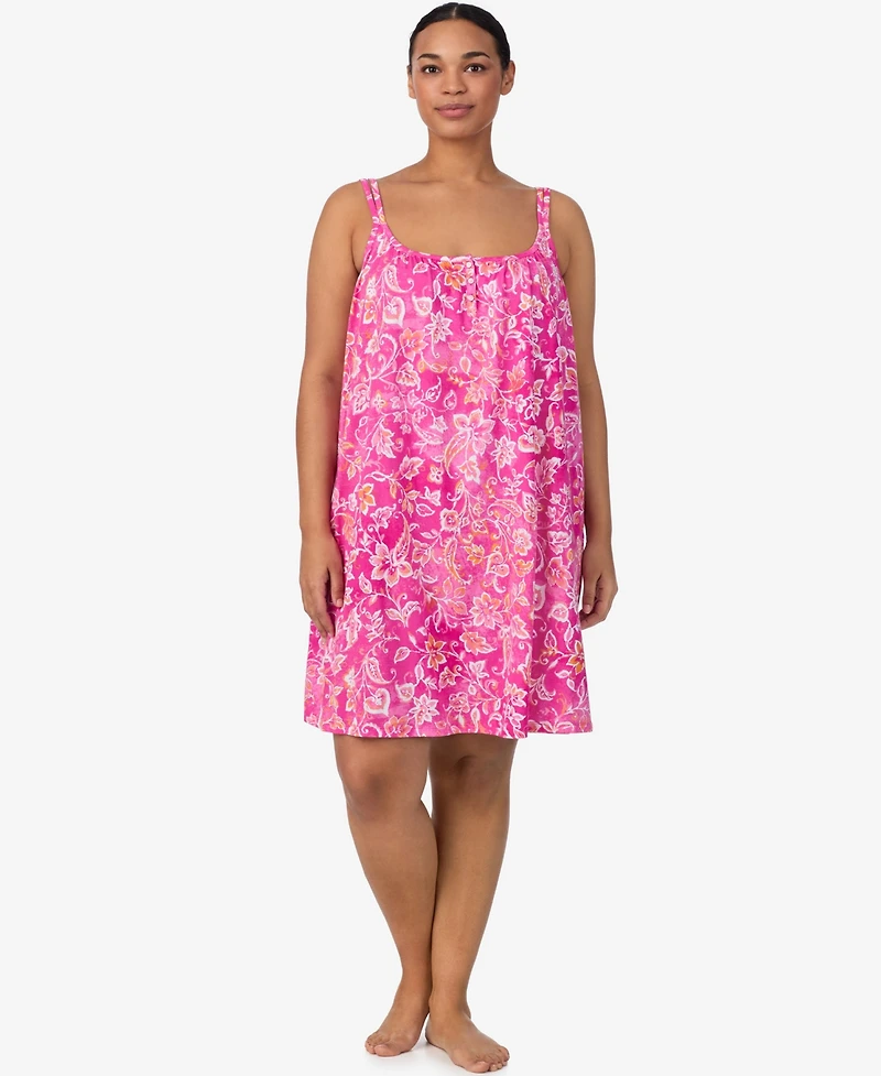 Lauren Ralph Plus Double Strap Short Nightgown