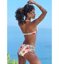 Lascana Women's Tropical Print Bandeau Bikini Swimsuit Top Bra Sizing