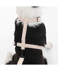 Teddy Boucle Adjustable H Harness Leash Walk Set with Poop Bag Pouch