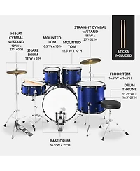 Best Choice Products 5-Piece Beginner Drum Set w/ Snare, Bass, Toms, Cymbal, Hi-Hat, Sticks, Pedal
