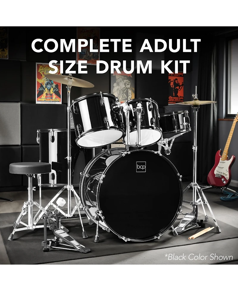 Best Choice Products 5-Piece Beginner Drum Set w/ Snare, Bass, Toms, Cymbal, Hi-Hat, Sticks, Pedal