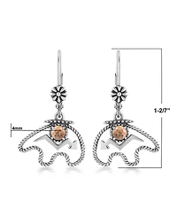 American West Jewelry Sterling Silver Picture Jasper Bear Lever Back Earrings