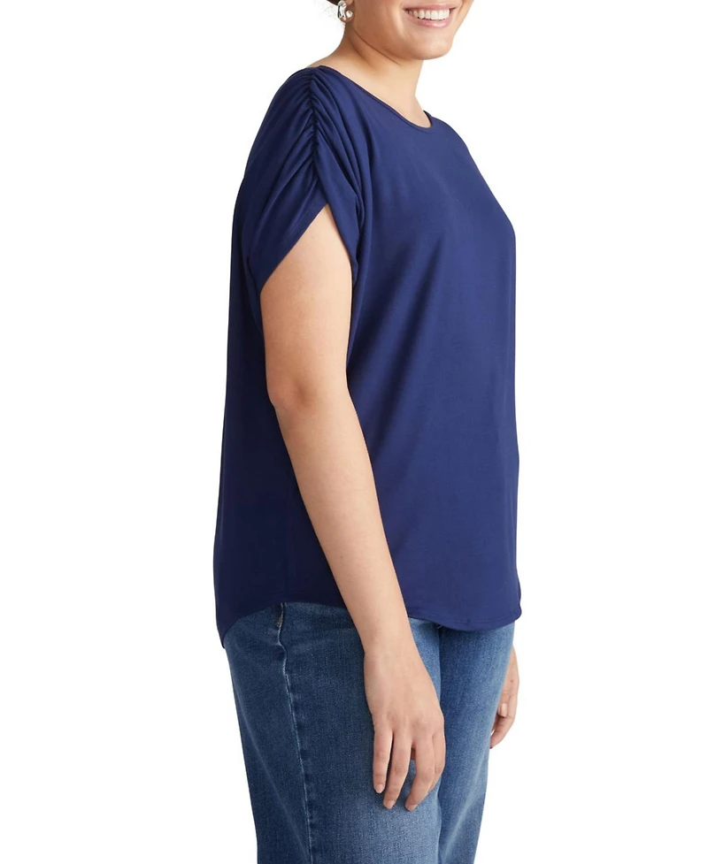 Universal Standard Plus Helena Divine Jersey Gathered Tee