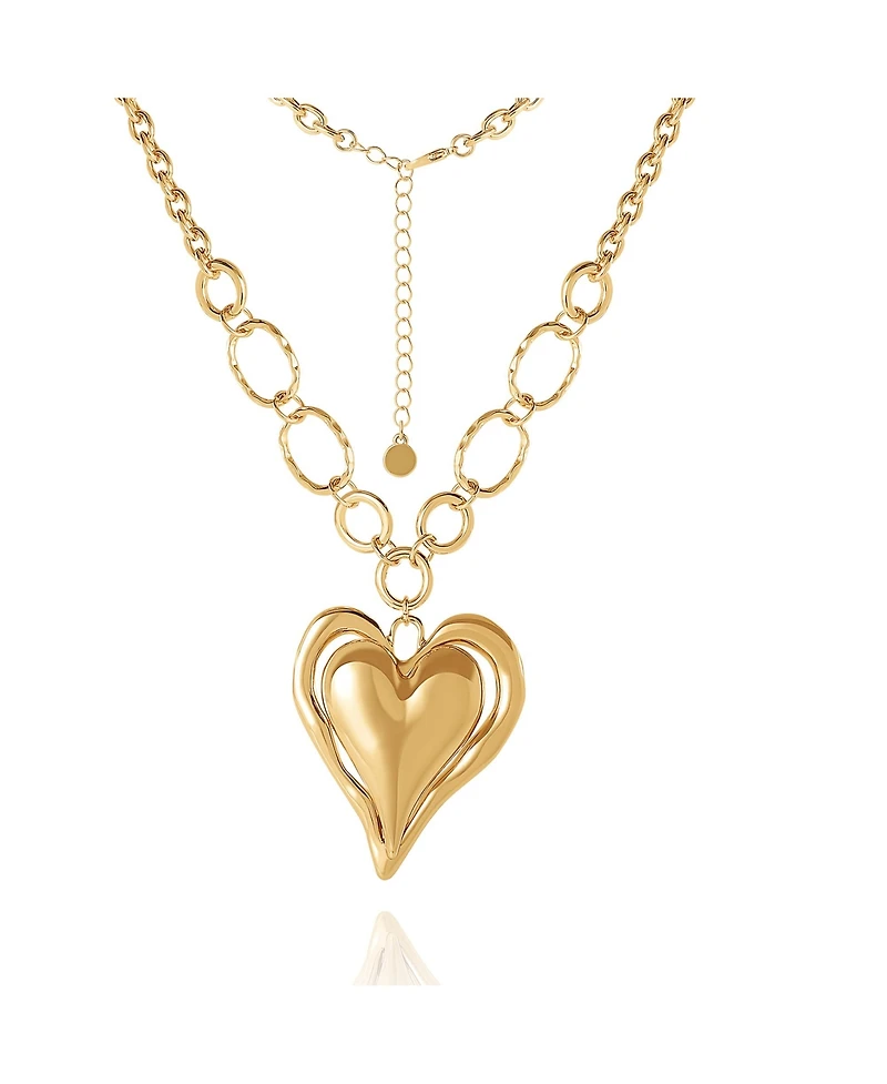 BCBGeneration Linked Chain Heart Pendant Necklace