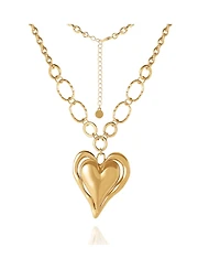 BCBGeneration Linked Chain Heart Pendant Necklace