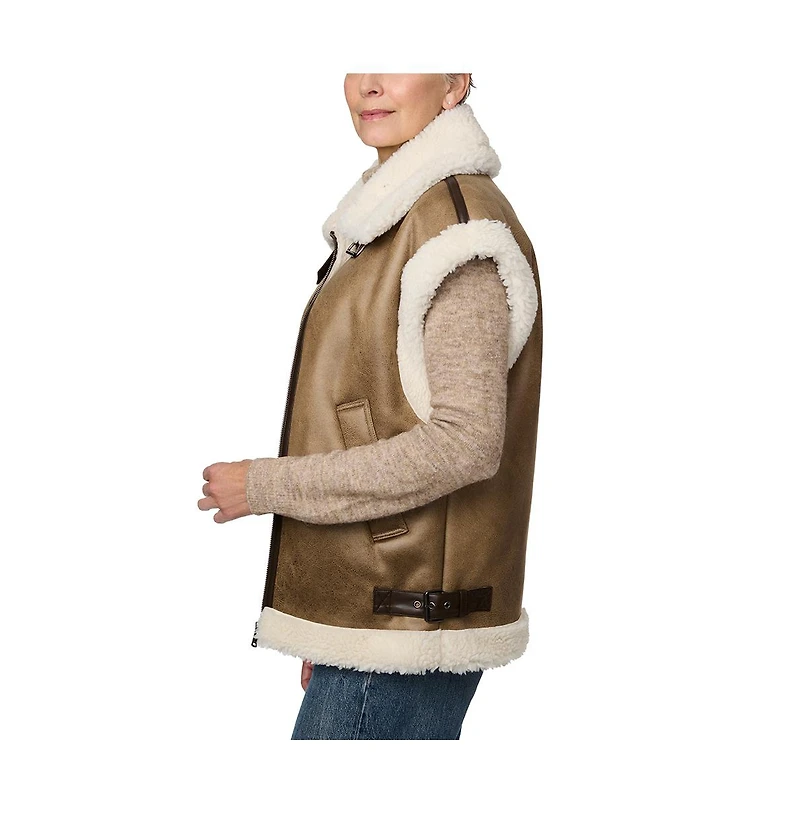 Bernardo Women's Faux Shearling Vest