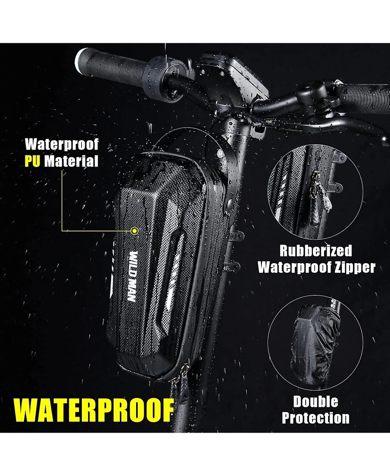 Urbanmax Scooter Storage Bag, 2L Capacity Quick Release Handlebar Bag with Waterproof Hardshell