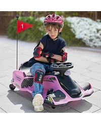 Aosom 12V Electric Drifting Go Kart w/ Slow Start, Music, Lights,
