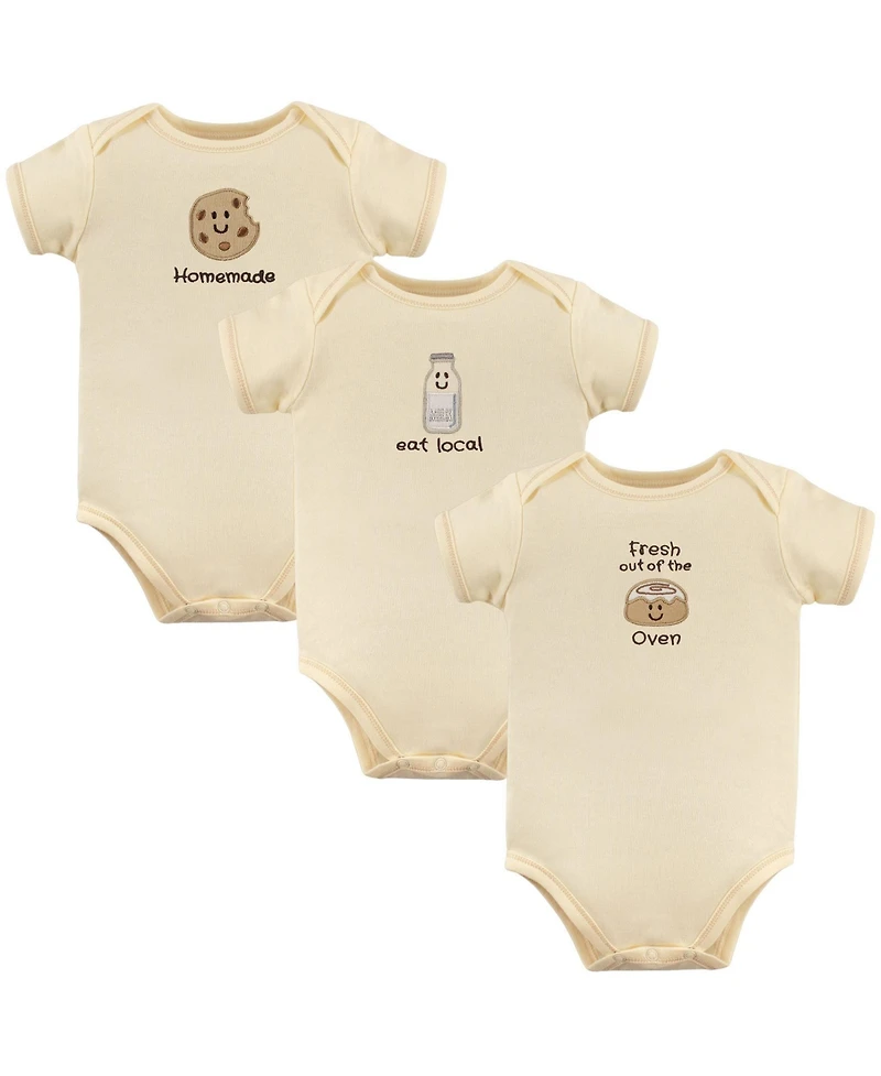 Touched by Nature Baby Boys Unisex Natural Bodysuit 3Pk