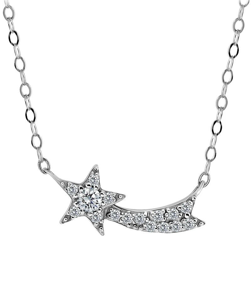 Giani Bernini Cubic Zirconia Shooting Star Pendant Necklace, 16" + 2" extender, Macy's Exclusive