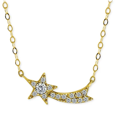 Giani Bernini Cubic Zirconia Shooting Star Pendant Necklace, 16" + 2" extender, Macy's Exclusive