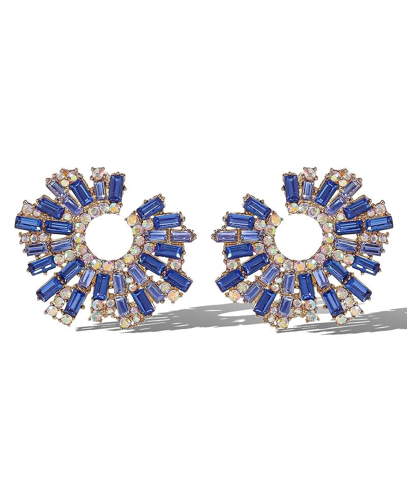 Jessica Simpson Royal Radiance Blue Crystal Burst Earrings