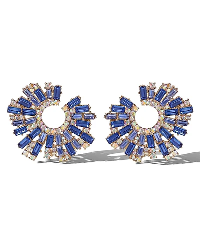 Jessica Simpson Royal Radiance Blue Crystal Burst Earrings