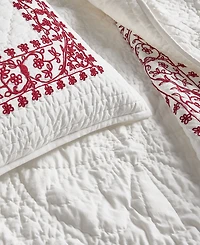 Charter Club Garland Embroidery 3-Pc. Quilt Set, Full/Queen, Macy's Exclusive