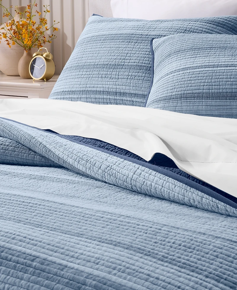 Charter Club Textured Yarn Dye 3-Pc. Quilt Set, Full/Queen, Macy's Exclusive