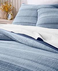 Charter Club Textured Yarn Dye 3-Pc. Quilt Set, Full/Queen, Macy's Exclusive