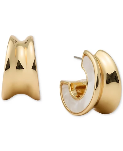 kate spade new york Gold-Tone Bold Tortoise Small Hoop Earrings, 0.82"