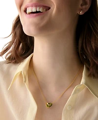 kate spade new york Gold-Tone Interlock Light Green Pendant Necklace, 16" + 3" extender