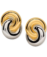 kate spade new york Two-Tone Interlock Stud Earrings