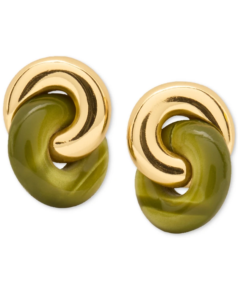 kate spade new york Two-Tone Interlock Stud Earrings