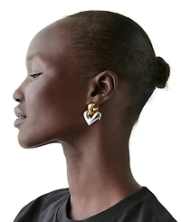 kate spade new york Two-Tone Sculpted Spade Drop Earrings
