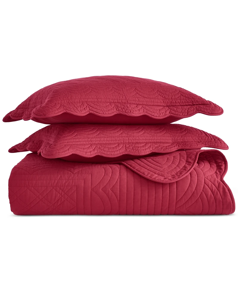Charter Club Bailey Scallop 3-Pc. Quilt Set, Full/Queen, Exclusively at Macy's