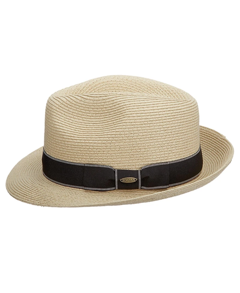 Scala Men's Fine Paper Braid Fedora Hat